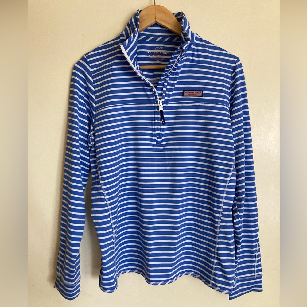 Vineyard Vines - The Shep Shirt (blue and white striped athletic top)